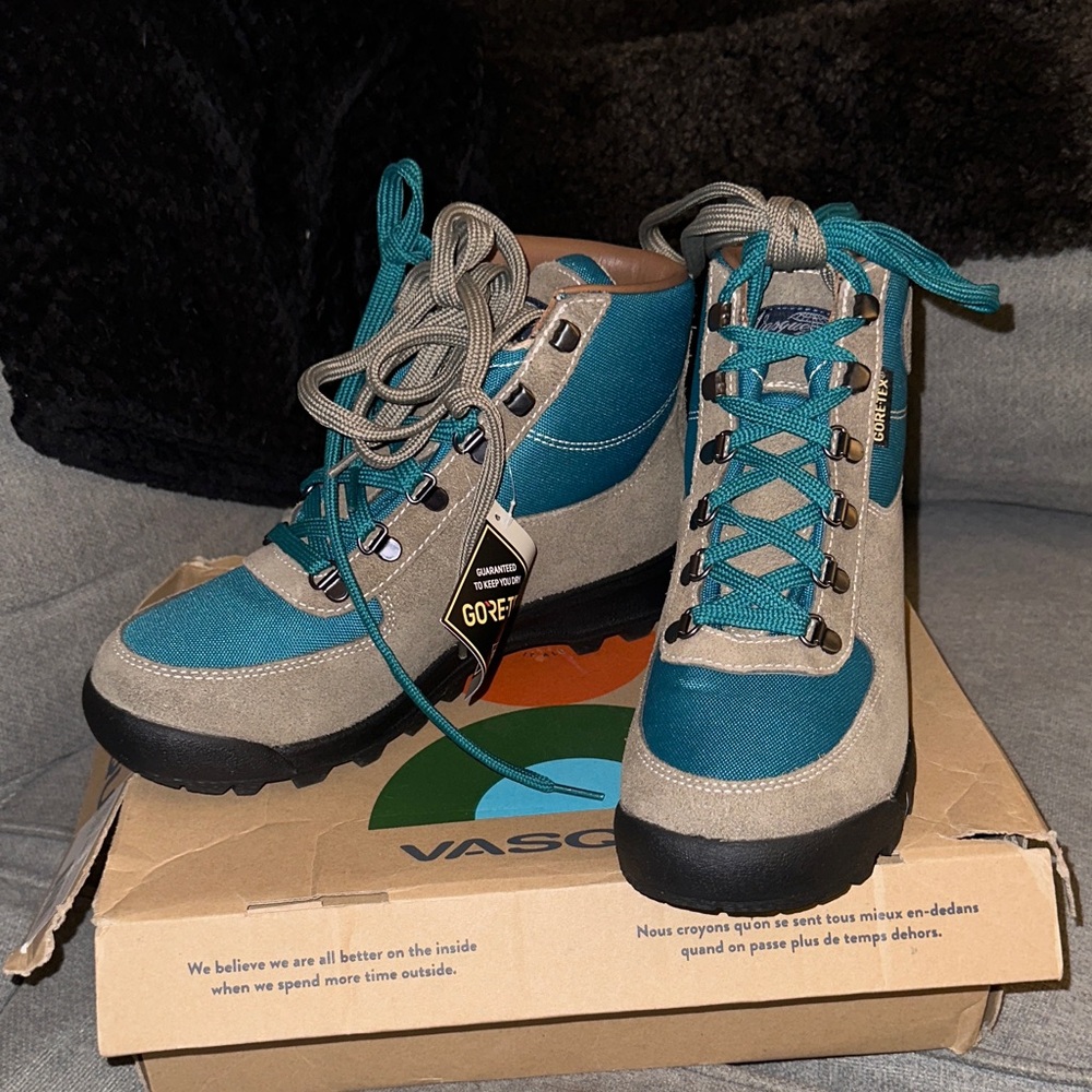 Vasque Teal and Beige Outdoor Boots